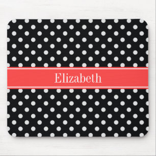 Schwarz-weiße Polka Dots Cornflasenmonogramm Mousepad