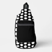 Schwarz-weiße Polka-Dots Crossbody Bag (Vorderseite)