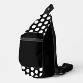 Schwarz-weiße Polka-Dots Crossbody Bag (Rechte Ecke)