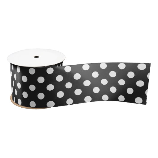 Schwarz-weiße Polka Dots Extravagant Satinband (Spule)
