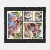 Schwarz-weiße Polka Dots FotoCollage Fleecedecke (Vorderseite (Horizontal))