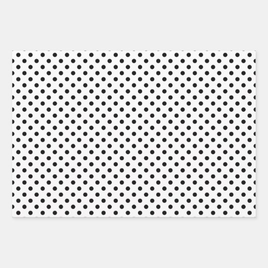 Schwarz-weiße Polka Dots Geschenkpapier Set (Vorderseite 3)