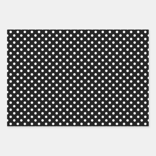 Schwarz-weiße Polka Dots Geschenkpapier Set (Vorderseite 2)