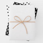 Schwarz-weiße Polka Dots Geschenkpapier Set (Beispiel)