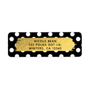 Schwarz-Weiße Polka Dots Goldfolie Glam Party
