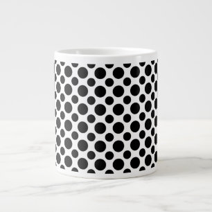 Schwarz-weiße Polka Dots groß und klein Jumbo-Tasse