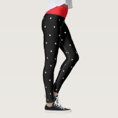 Schwarz-weiße Polka Dots Leggings (Rechts)