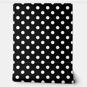 Schwarz-weiße Polka Dots Muster Wanddekoration Tapete