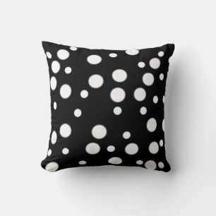 Schwarz-weiße Polka Dots Reversible Pillows Kissen