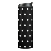 Schwarz-weiße Polka Dots Thermosbecher (Nach links gedreht)