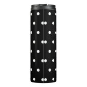 Schwarz-weiße Polka Dots Thermosbecher (Rückseite)