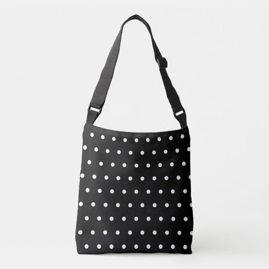 Schwarz-weiße Polka Dots Tragetaschen Mit Langen Trägern (Vorderseite)