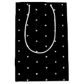 Schwarz-weiße Polka-Dotter-Mustergeschenk Mittlere Geschenktüte (Vorderseite)