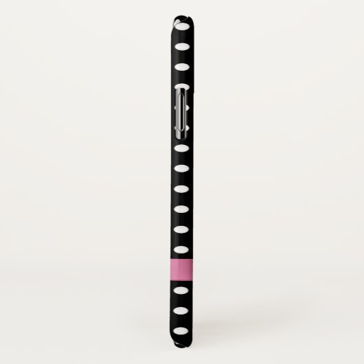 Schwarz-weiße Polka-Punkte bugen das Alphabet pers Case-Mate iPhone Hülle (Hinten/Rechts)
