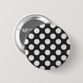 Schwarz-Weiße Polka-Punkte Button (Vorne & Hinten)