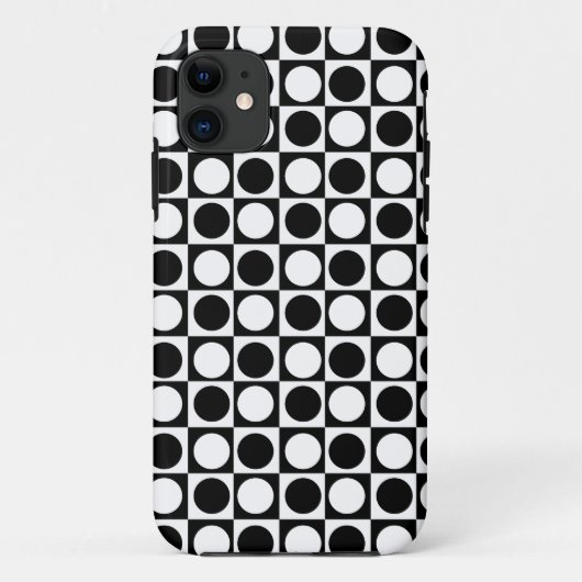 Schwarz-weiße Polka-Punkte Case-Mate iPhone Hülle (Rückseite)