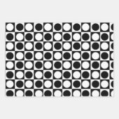 Schwarz-weiße Polka-Punkte Geschenkpapier Set (Vorderseite 3)