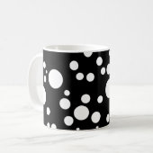 Schwarz-weiße Polka-Punkte Kaffeetasse (Vorderseite Links)