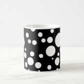 Schwarz-weiße Polka-Punkte Kaffeetasse (Mittel)