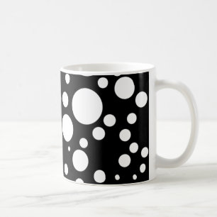 Schwarz-weiße Polka-Punkte Kaffeetasse