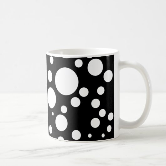 Schwarz-weiße Polka-Punkte Kaffeetasse (Rechts)