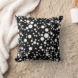 Schwarz-weiße Polka-Punkte Kissen