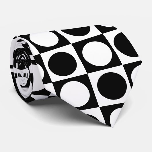 Schwarz-weiße Polka-Punkte Krawatte (Gerollt)