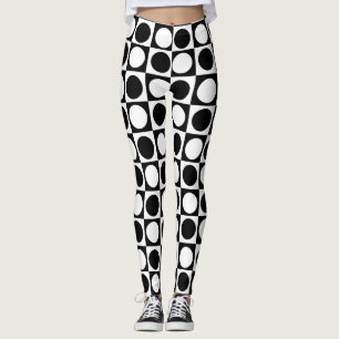 Schwarz-weiße Polka-Punkte Leggings
