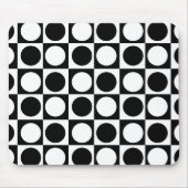 Schwarz-weiße Polka-Punkte Mousepad (Vorne)