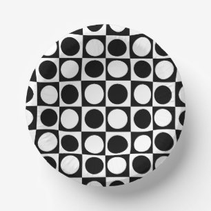 Schwarz-weiße Polka-Punkte Pappteller