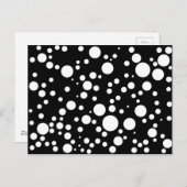 Schwarz-weiße Polka-Punkte Postkarte (Vorne/Hinten)