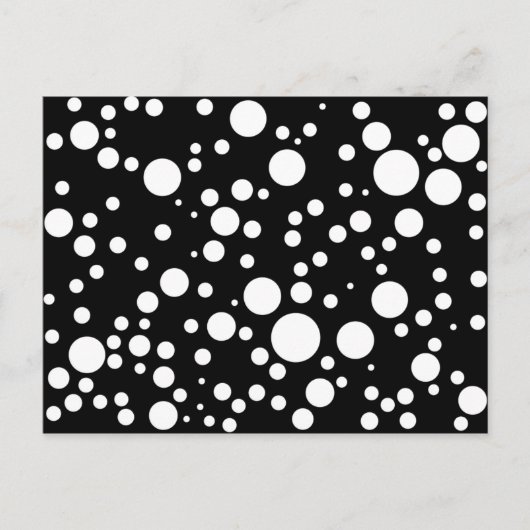 Schwarz-weiße Polka-Punkte Postkarte (Vorderseite)