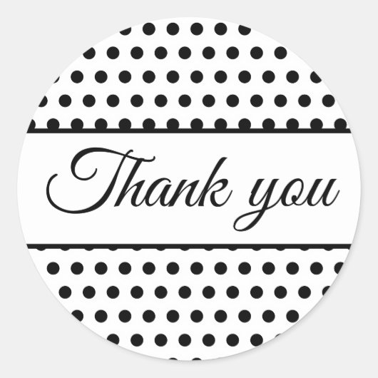 Schwarz-weiße Polka-Punkte Runder Aufkleber (Vorderseite)