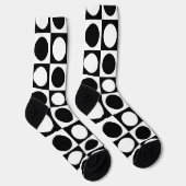 Schwarz-weiße Polka-Punkte Socken (Rechts)