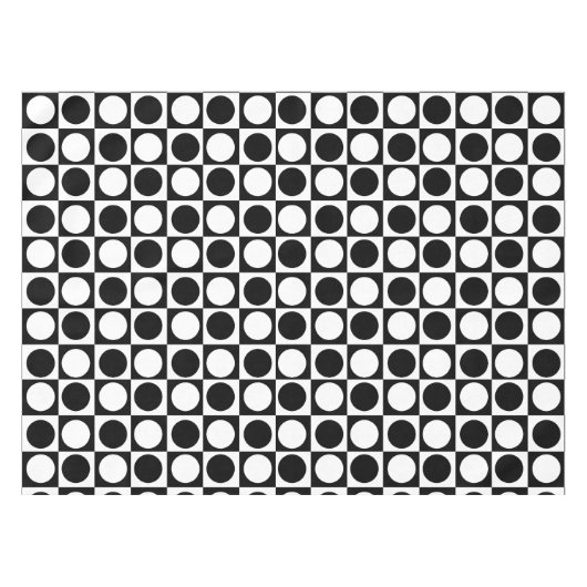 Schwarz-weiße Polka-Punkte Tischdecke (Vorderseite (Horizontal))