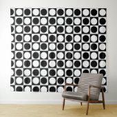 Schwarz-weiße Polka-Punkte Wandteppich (Beispiel (Horizontal))