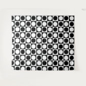 Schwarz-weiße Polka-Punkte Wandteppich (Vorderseite (Horizontal))
