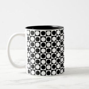 Schwarz-weiße Polka-Punkte Zweifarbige Tasse