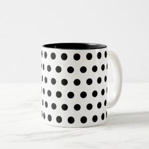 Schwarz-weiße Polka-Punkte Zweifarbige Tasse