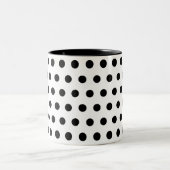 Schwarz-weiße Polka-Punkte Zweifarbige Tasse (Mittel)