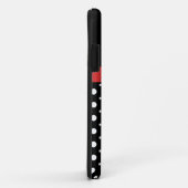 Schwarz-weiße Polka-Punktmuster und roter Bogen un Case-Mate iPhone Hülle (Hinten/Rechts)