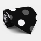 Schwarz-weiße Polkapunkte Krawatte (Gerollt)