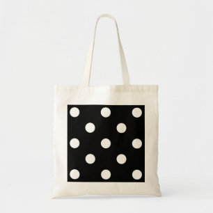 Schwarz-weiße Polkapunkte - Tasche