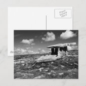 schwarz-weiße Postkarte von Poulnabrone co.clare (Vorne/Hinten)