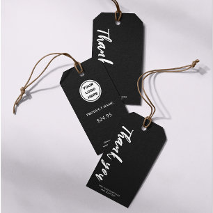 Schwarz-weiße Preismarken - Boutique von Firmenlog Geschenkanhänger