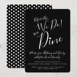 Schwarz-weiße Probe Abendessen vor uns lädt ein Einladung