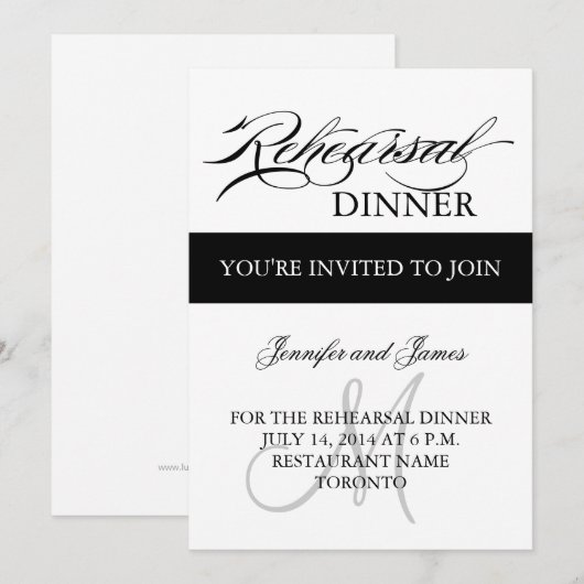 Schwarz-weiße Probe Einladung (Vorne/Hinten)