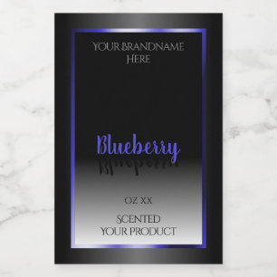 Schwarz-Weiße Produktetiketten Schimmernder blauer Lebensmitteletikett