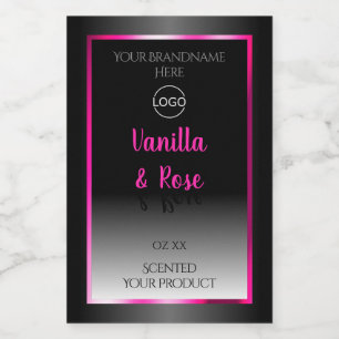 Schwarz-weiße Produktkennzeichnungen Glamour Rosa Lebensmitteletikett