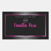 Schwarz-weiße Produktkennzeichnungen Glamour Rosa Rechteckiger Aufkleber (Vorderseite)